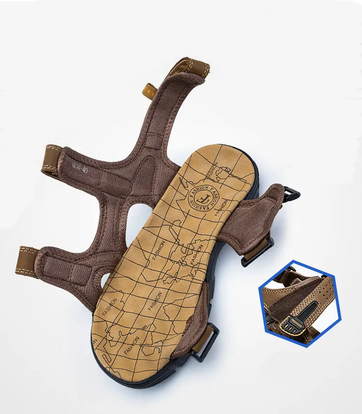 Sommer-sandaler til mænd og kvinder; komfortable, justerbare med velcro og støttende for sunde fødder.