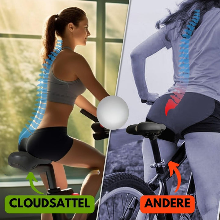 Komfortabel, reflekterende cykelsadel i sort, vejrbestandig, med optimal ventilation for smertefri cykling.