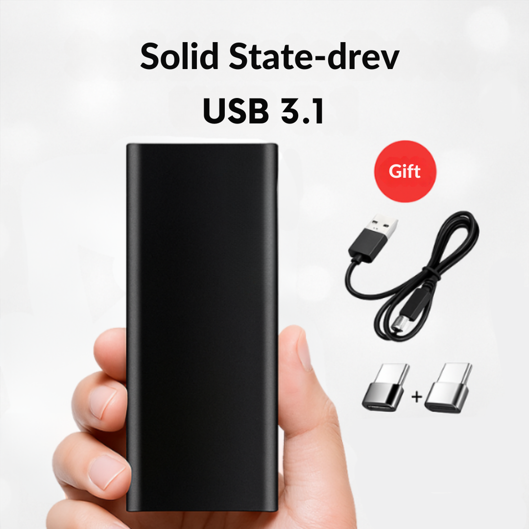 Slank 4TB USB-C ekstern harddisk, en stilfuld og kompakt løsning for rigelig dataopbevaring.