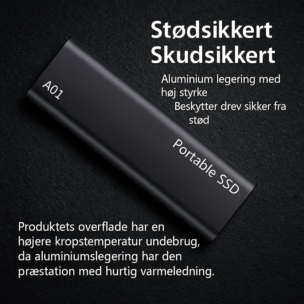 Professionel 4TB USB-C harddisk, kompakt ekstern lager til sikker dataopbevaring på kontoret.