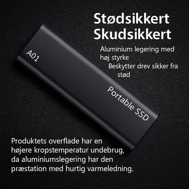 Professionel 4TB USB-C harddisk, kompakt ekstern lager til sikker dataopbevaring på kontoret.