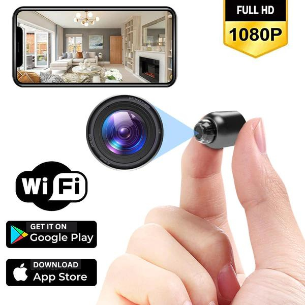 Diskret overvågningskamera med Full HD, infrarødt nattesyn og bred 160° vidvinkel for klar sikkerhed.