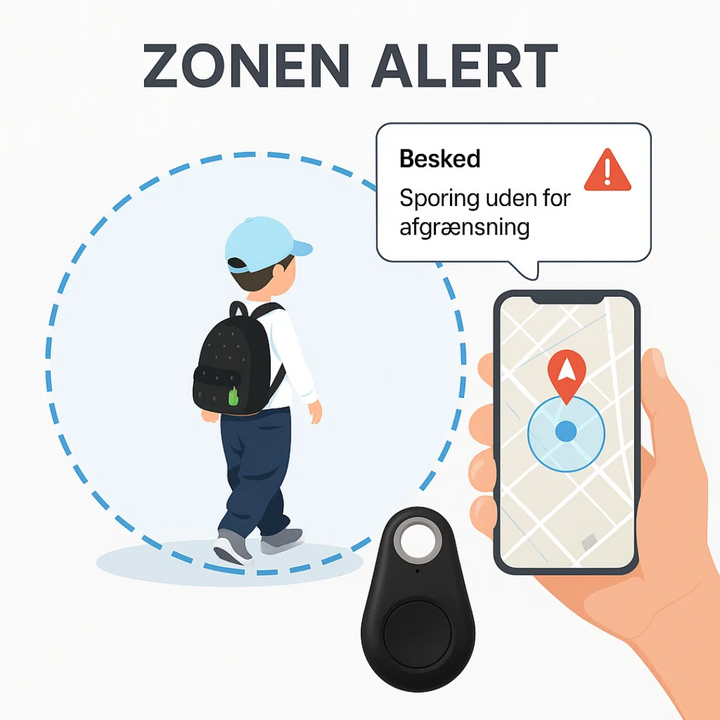 Lille, diskret GPS enhed for sporing af børn, kæledyr og værdigenstande i real-time.