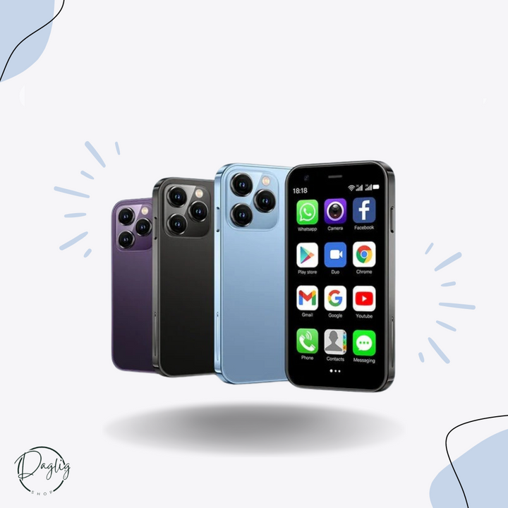 Kompakt mini smartphone til børn og voksne, perfekt lommevenlig mobiltelefon.