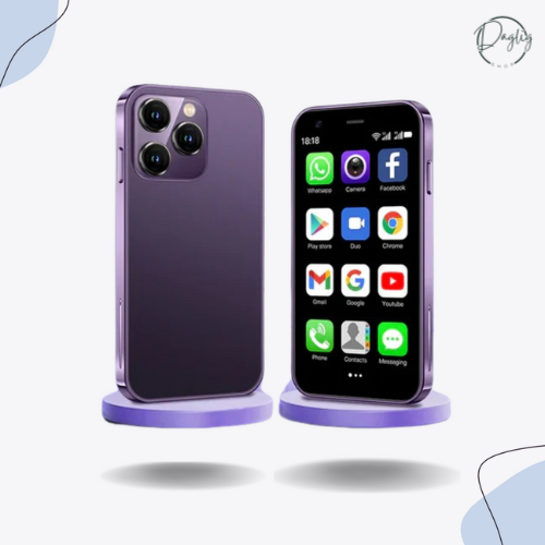 Sleek og stilfuld kompakt smartphone, perfekt til daglig brug for alle aldre.
