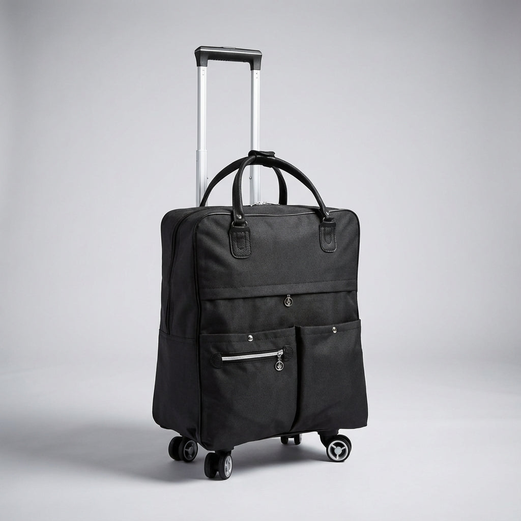SwiftCabin rejsekuffert i slidstærkt Oxford stof med integreret laptoprum; perfekt kompakt håndbagage til weekendrejser.