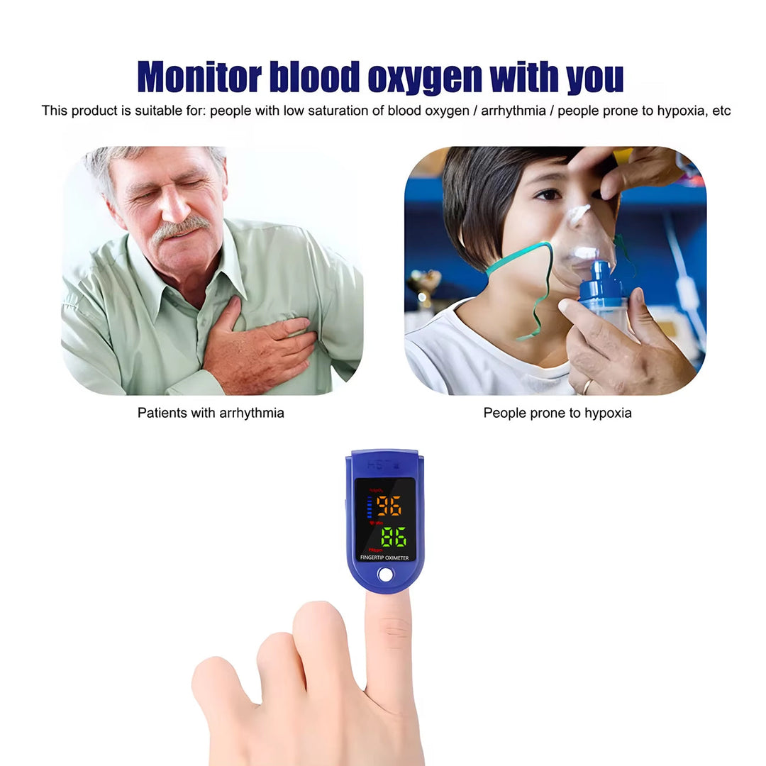 Pulsoximeter & blodsukkermåler sæt. Optimalt for dem, der overvåger puls, ilt og blodsukker ofte.