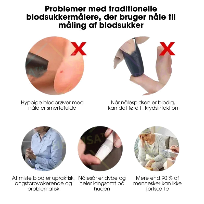 Hjemmemåling af puls, iltmætning & blodsukker med dette komplette pulsoximeter og glukosemåler sæt.