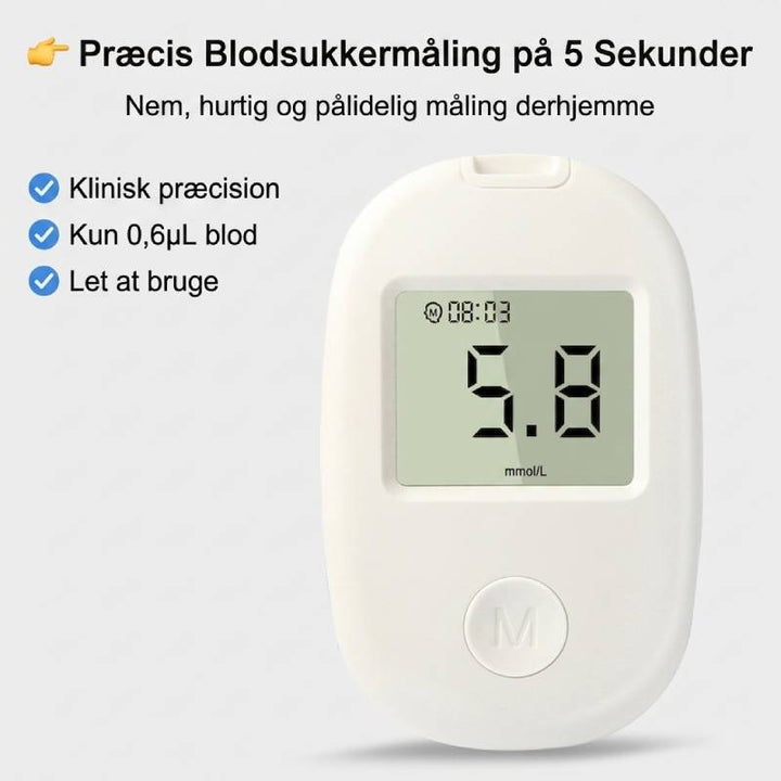 Pulsoximeter & blodsukkermåler til hjemmebrug. Perfekt til forebyggelse og diabetes management.