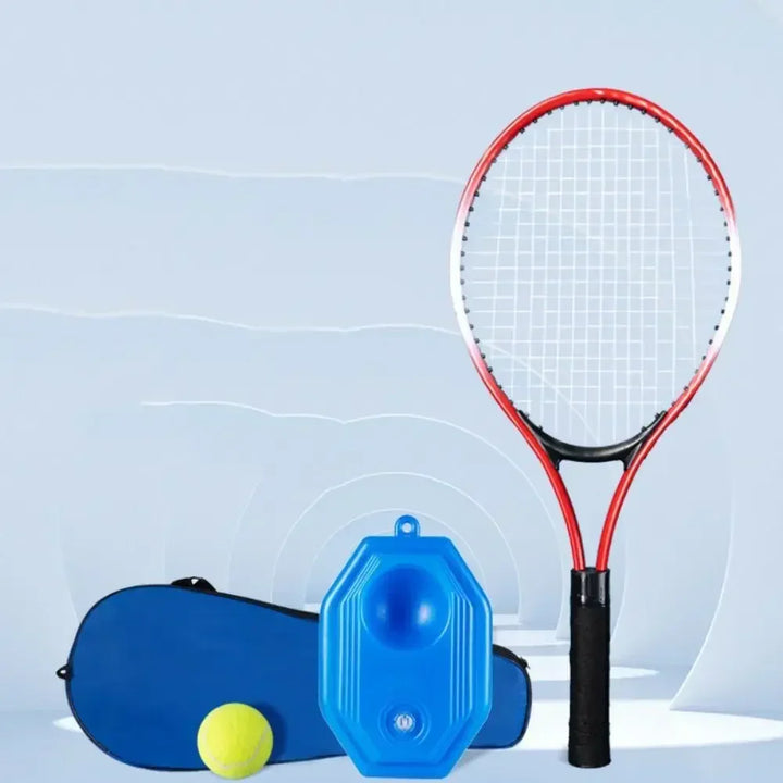 Komplet tennissæt til børn med ketsjer, bold og opspringstræner. Ideelt til begyndere og udendørs leg.