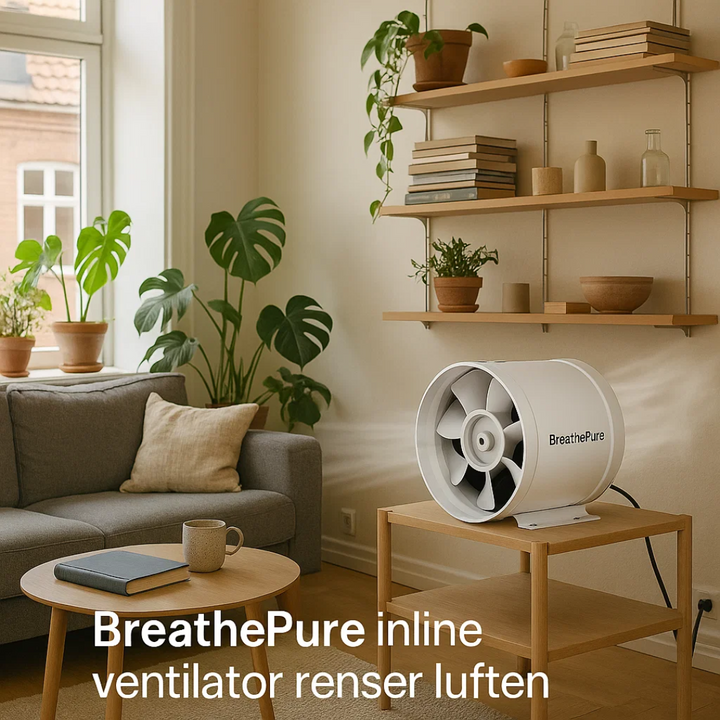 Optimalt indeklima med denne støjsvage og kraftfulde udsugningsventilator i alle rum.