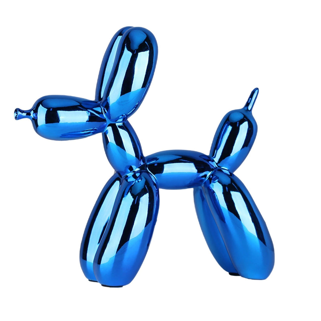 Kobberfarvet ballonhund skulptur, legende dekoration med blank metaloverflade, ideel til stuer.