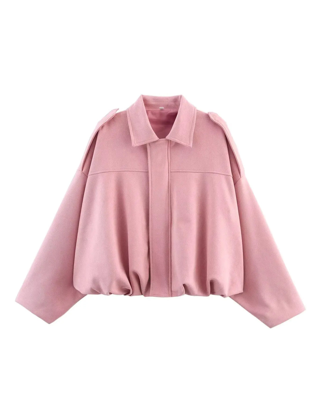 Dynamisk kort kvindejakke med lynlås, ideel til en urban og trendy streetwear-stil.