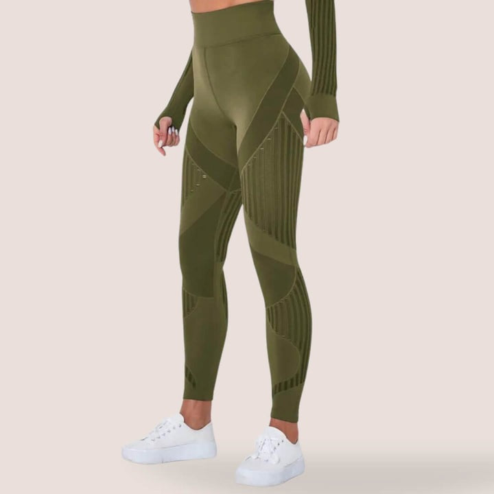 Feminine kvinder leggings: anti-cellulite & formgivende. Højtaljede design for både mode & komfort.