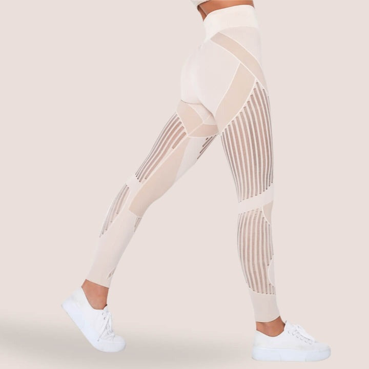 Højtaljede anti-cellulite leggings til kvinder. Strækbare & formgivende for optimal komfort under yoga.
