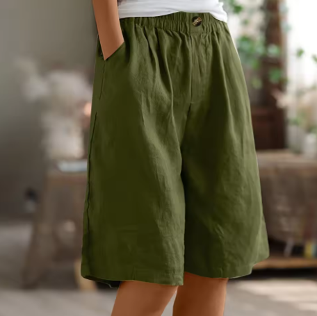 Kvinder Løse Fritidsshorts i blødt stof, perfekte til sommer og afslappet hverdag.