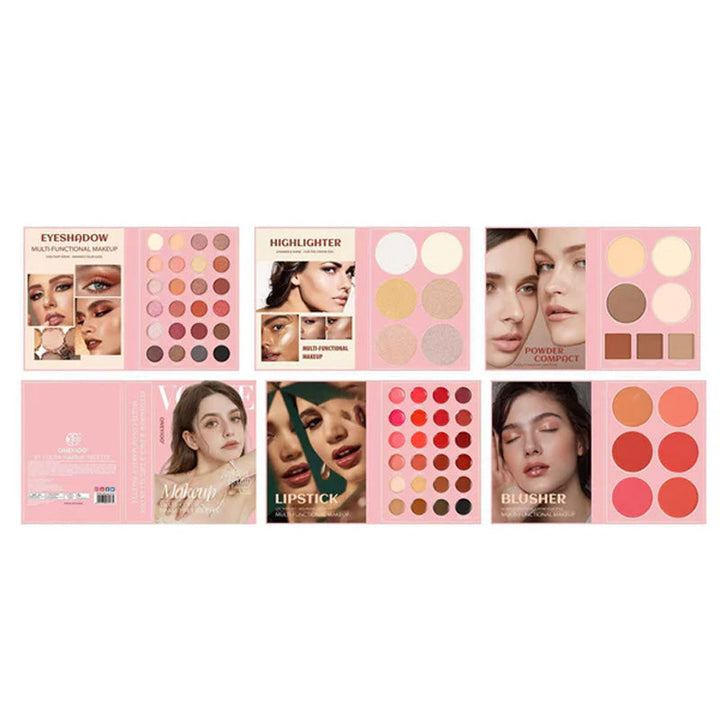 Kvinder's 67 farver øjenskyggepalette for uendelige makeup-looks. Pigmenteret og komplet skønhedssæt.