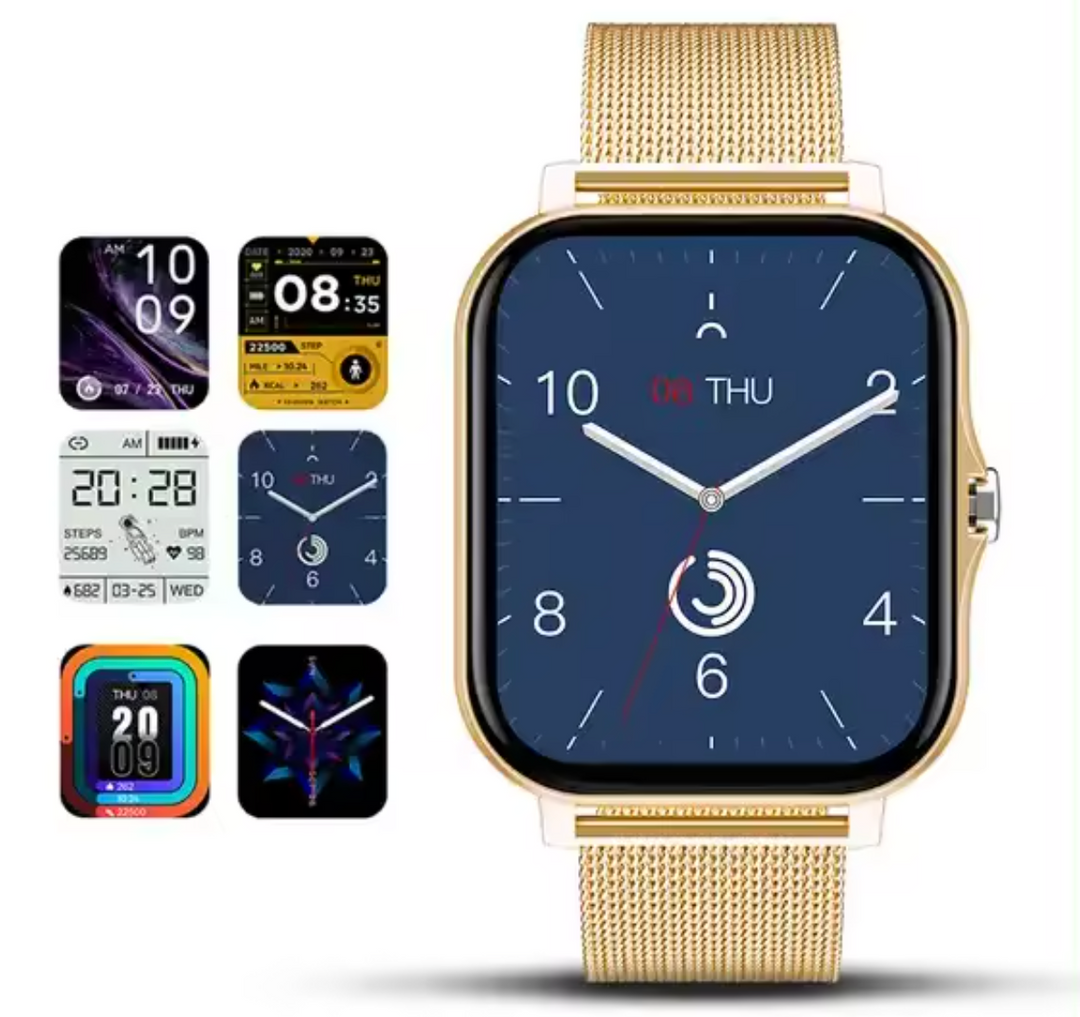 Pink dame-smartwatch, perfekt til aktiv livsstil med pulsmåler og notifikationer.
