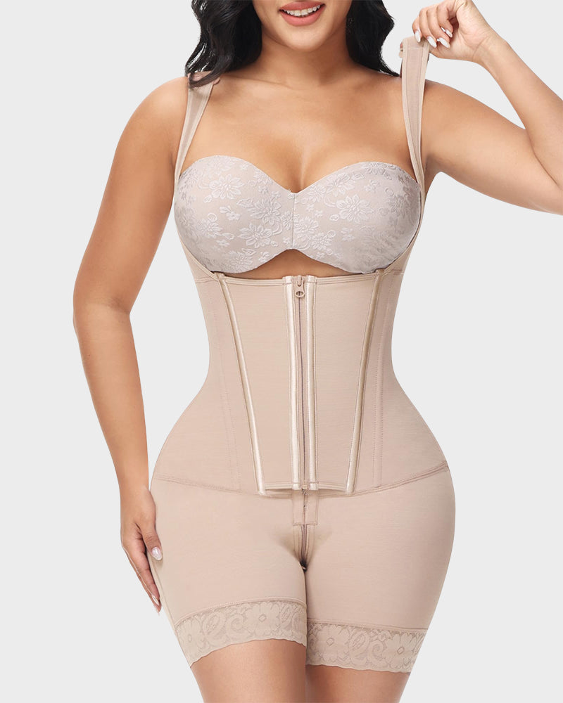 Formgivende shapewear bodysuit; skaber glat talje, mavekontrol & løfter kurver elegant for kvinder.