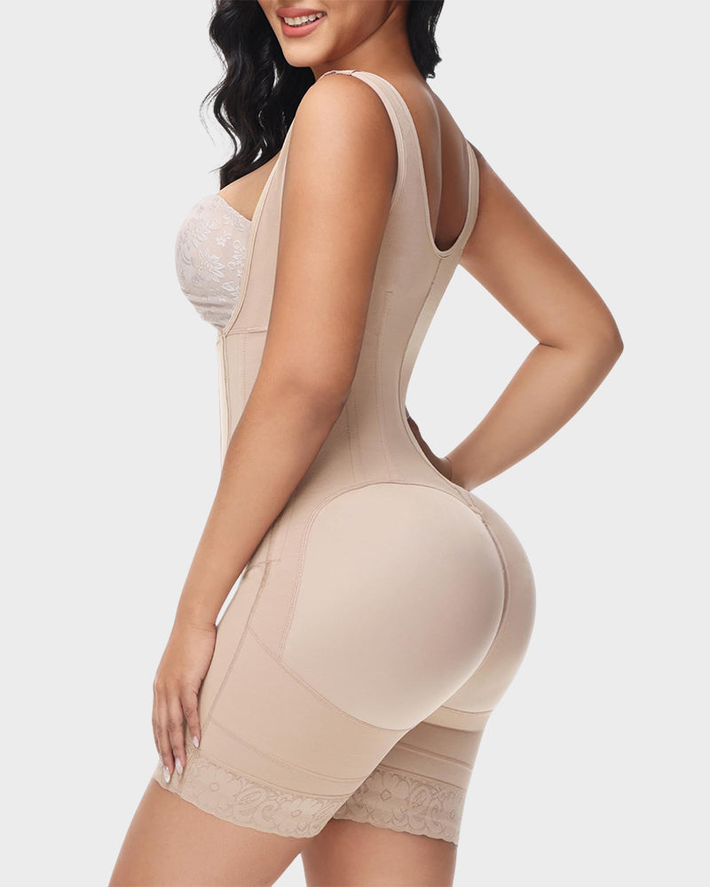 Støttende shapewear bodysuit med rygstøtte, mavekontrol & taljeformning for en glat figur.