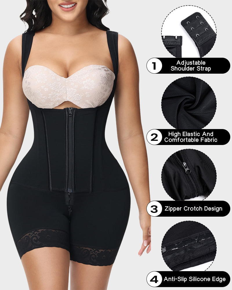 Elegant shapewear bodysuit til festtøj; glat talje, mavekontrol & løftede kurver. Usynligt under kjoler.