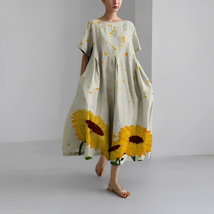 Elegant blomstret boho kjole til kvinder, smuk til både festlige lejligheder og hverdag.