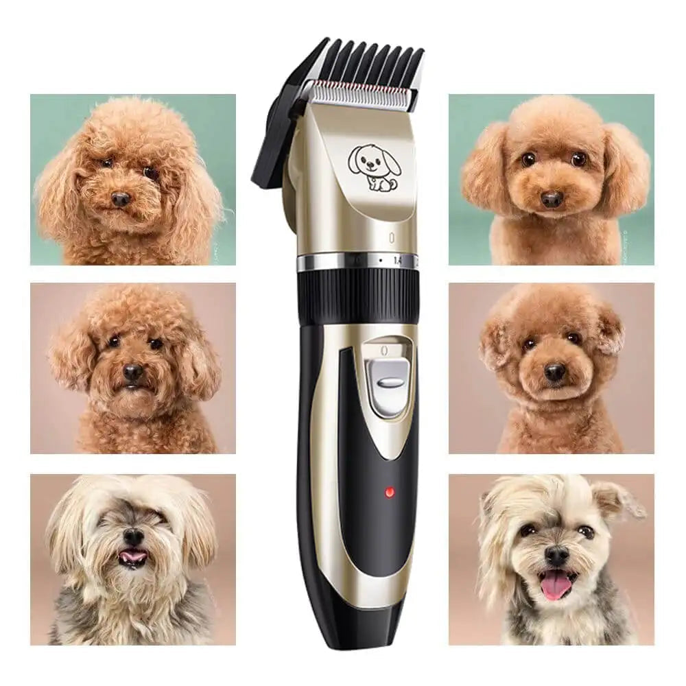 Støjsvag pelspleje trimmer til hunde med stille teknologi, effektivitet, bløde skæreblade, lang batterilevetid og nem rengøring.