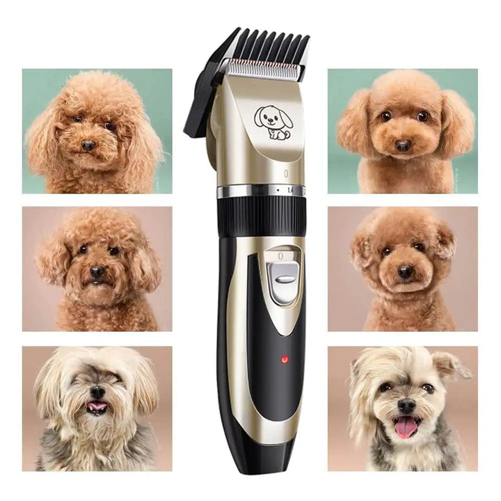 Støjsvag pelspleje trimmer til hunde med stille teknologi, effektivitet, bløde skæreblade, lang batterilevetid og nem rengøring.