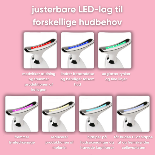 Effektivt LED lysterapi apparat mod rynker, for glat hud og et ungdommeligt ansigtsløft.