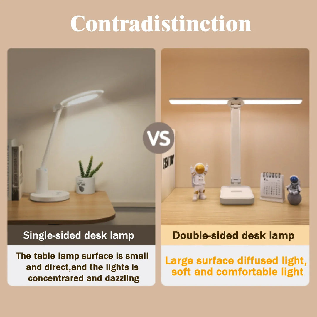 Bærbar LED-natlampe med justerbar lysstyrke, perfekt som USB-bordlampe ved sengen.