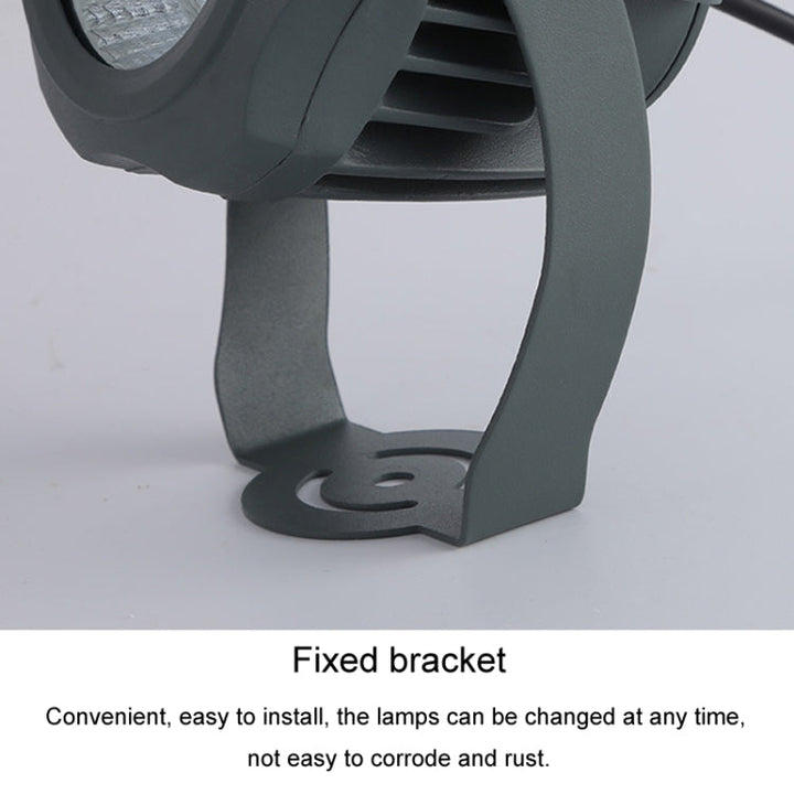 LED-projektør COB-lampe, vejrbestandig, med 7 farver, fremstillet af trykstøbt aluminium, IP65, til udendørs belysning, 360° drejelig