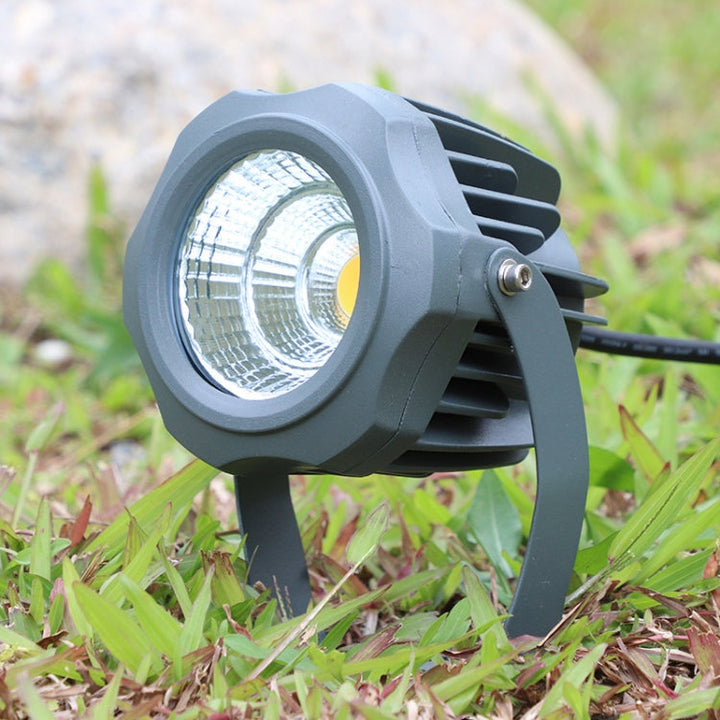 LED-projektør COB-lampe, vejrbestandig, med 7 farver, fremstillet af trykstøbt aluminium, IP65, til udendørs belysning, 360° drejelig