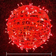Dekorativ LED rattan lyskugle, 20 cm, med varmt lys for indendørs og udendørs brug, vejrbestandig.