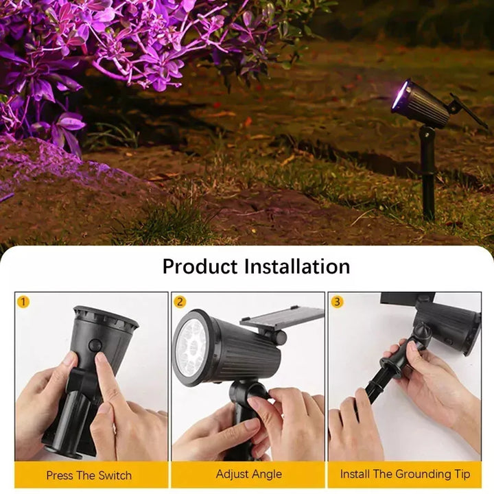 LED Solar Havelampe, vejrbestandig, fokuseret lys, perfekt udendørsbelysning. Ideel til stier og dekorationer.