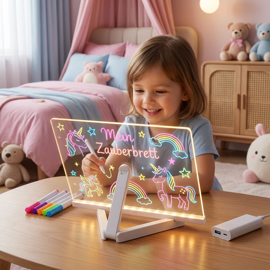 LED tegnetavle til børn, der stimulerer kreativitet og tegnefærdigheder. Ideel pædagogisk legetøj.