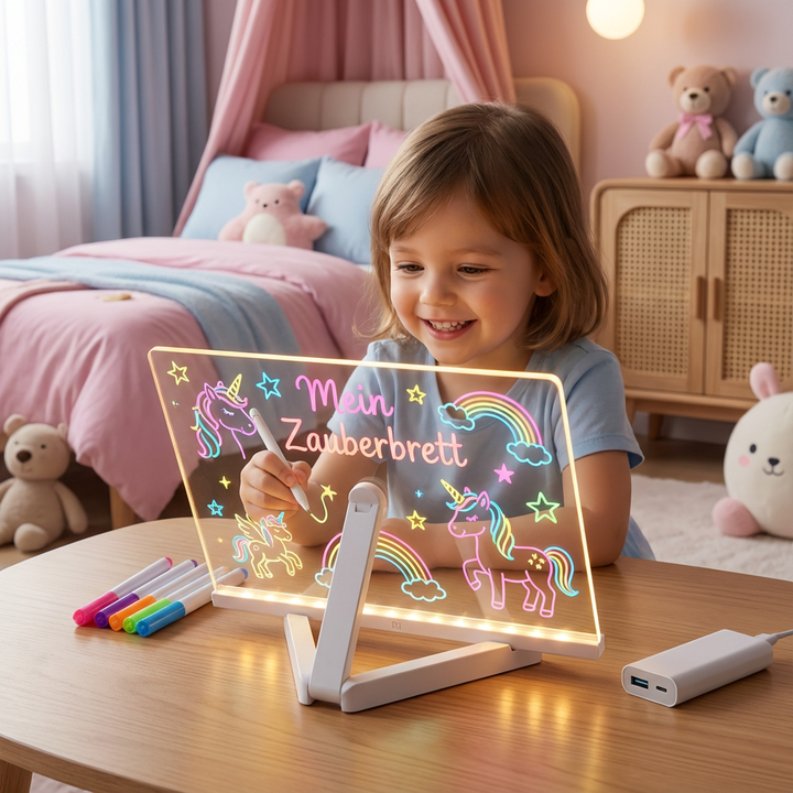 LED tegnetavle til børn, der stimulerer kreativitet og tegnefærdigheder. Ideel pædagogisk legetøj.