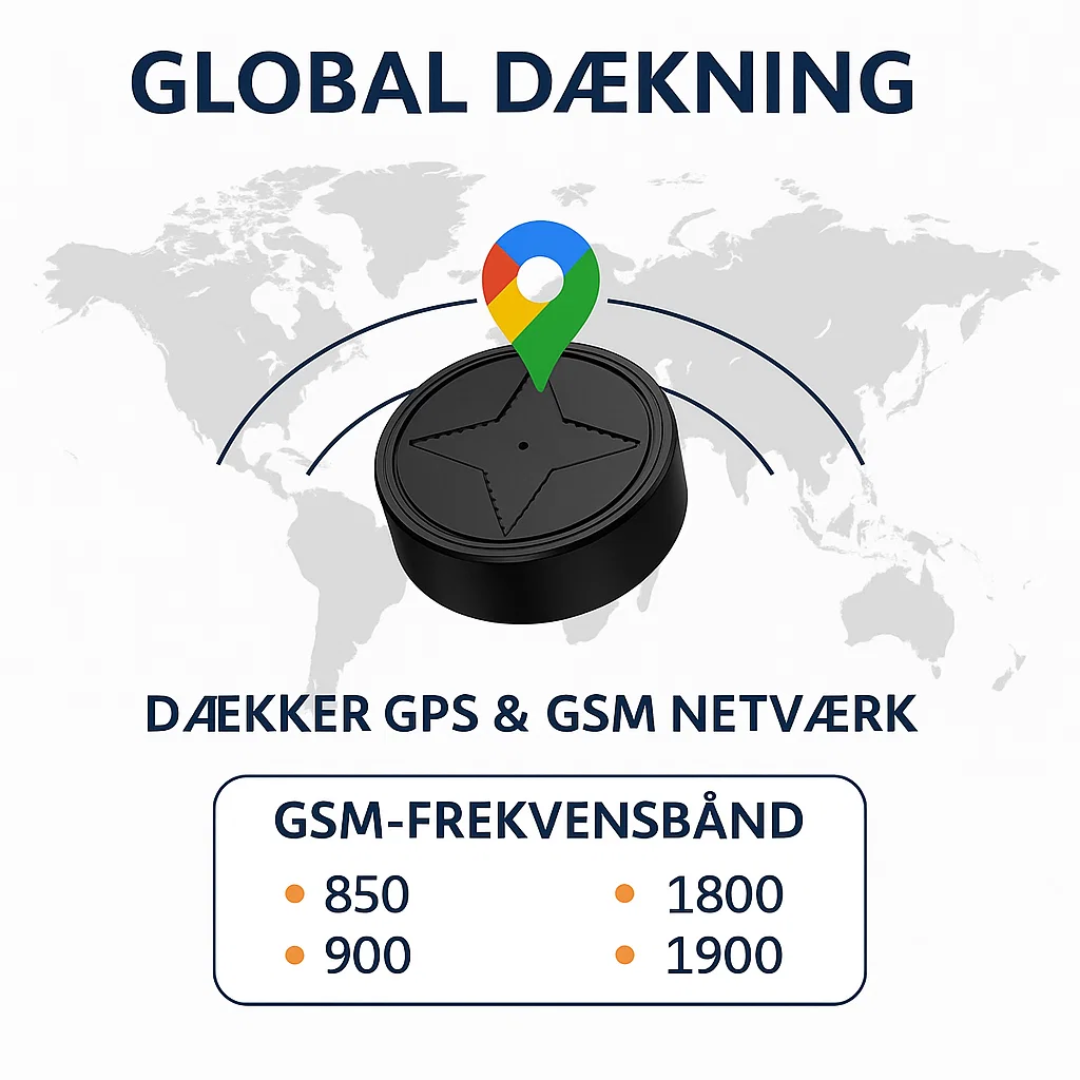 Diskret sort mini GPS-tracker, perfekt til skjult montering i bil for tyverisikring.