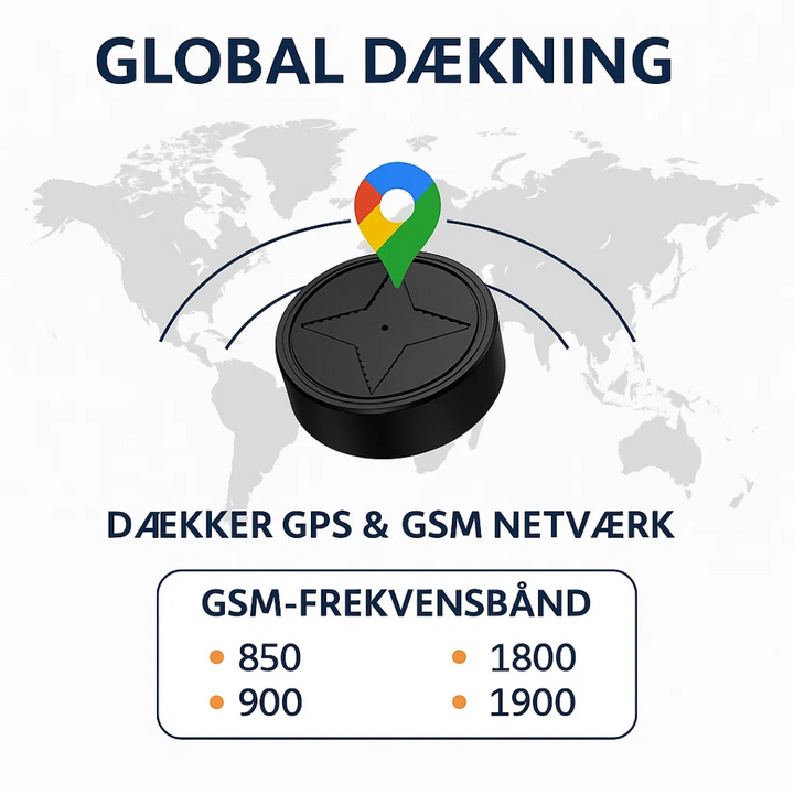 Diskret sort mini GPS-tracker, perfekt til skjult montering i bil for tyverisikring.