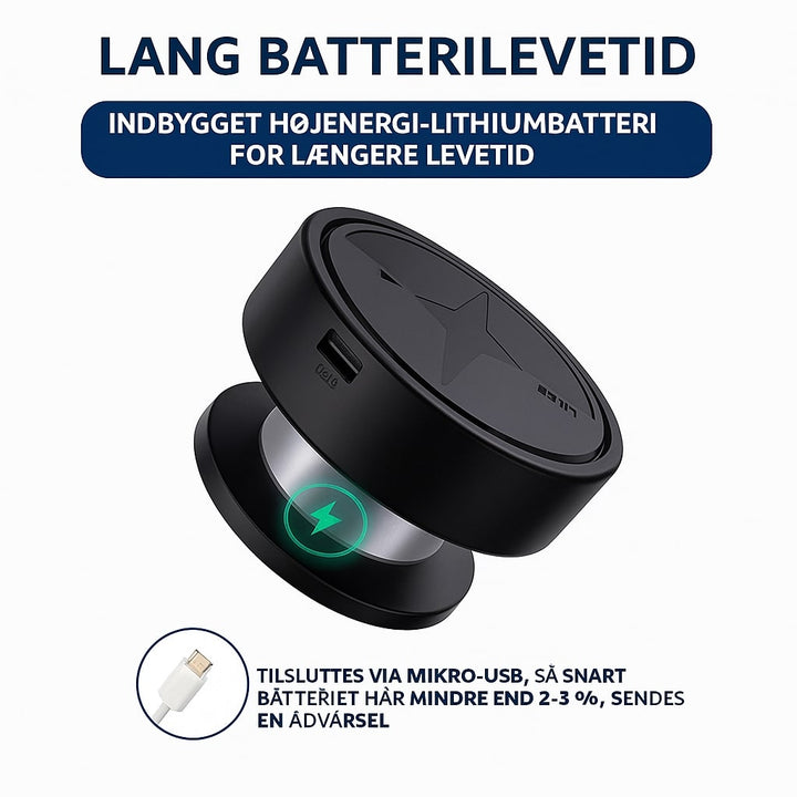 Mini GPS-tracker, der forbedrer køretøjssikkerheden gennem konstant live overvågning.
