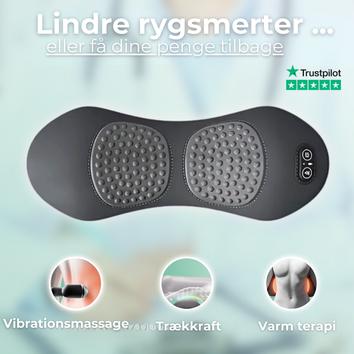 LindPude 3-i-1 rygpude til effektiv smertelindring af rygsmerter og iskias.