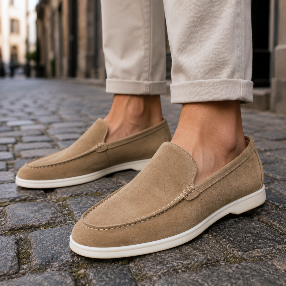 Herrer loafers, klassiske slip-on sko i brunt læder til komfort og stil.