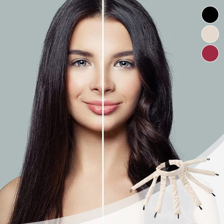 LockenLeicht™️: skånsom styling uden varme, let og bærbar, ideel for skånsomme krøller i beige, vinrød, sort