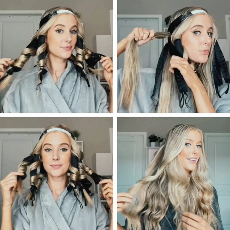 LockenLeicht™️: skånsom styling uden varme, let og bærbar, ideel for skånsomme krøller i beige, vinrød, sort