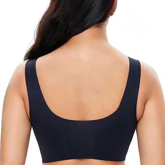 Nærbillede af blød LoveYourShape sømløs BH. Glat stof og ergonomisk design for optimal komfort.