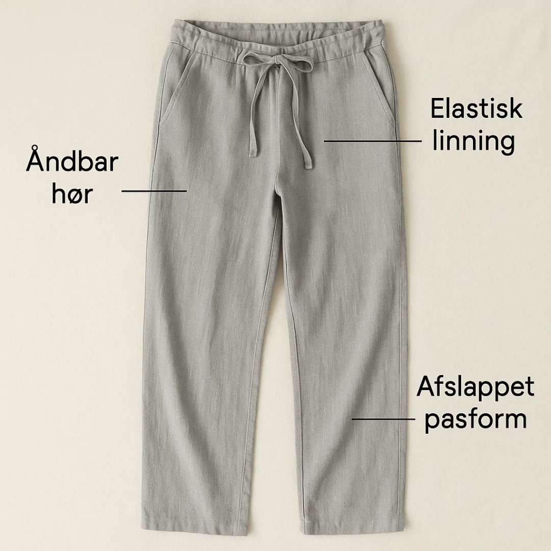 Letvægts herrebukser; luftige sommerbukser i et stilfuldt og komfortabelt design.