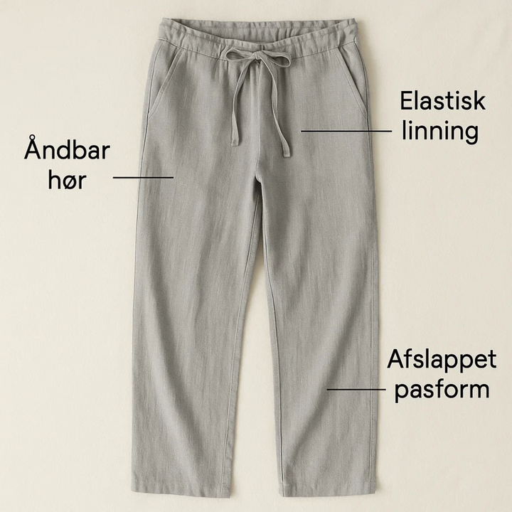 Letvægts herrebukser; luftige sommerbukser i et stilfuldt og komfortabelt design.