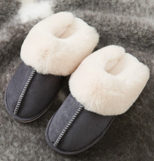 Varme dametøfler i høj kvalitet. Komfortable slip-on luksus hjemmesko perfekte til afslapning og hygge.