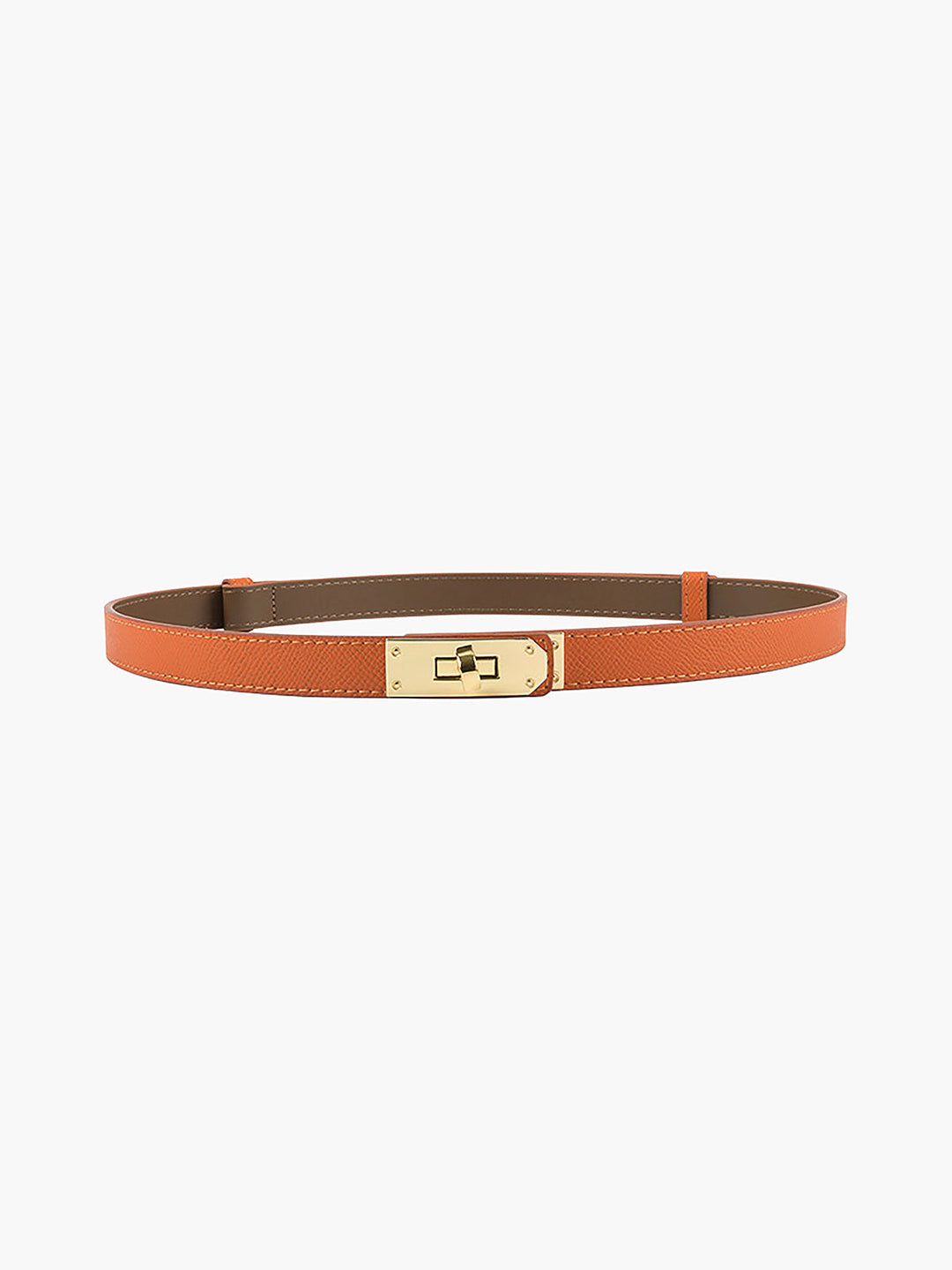 Stilfuldt kvindebælte med skinnende guldspænde. Sort luksusbælte designet som et alsidigt modeaccessorie.