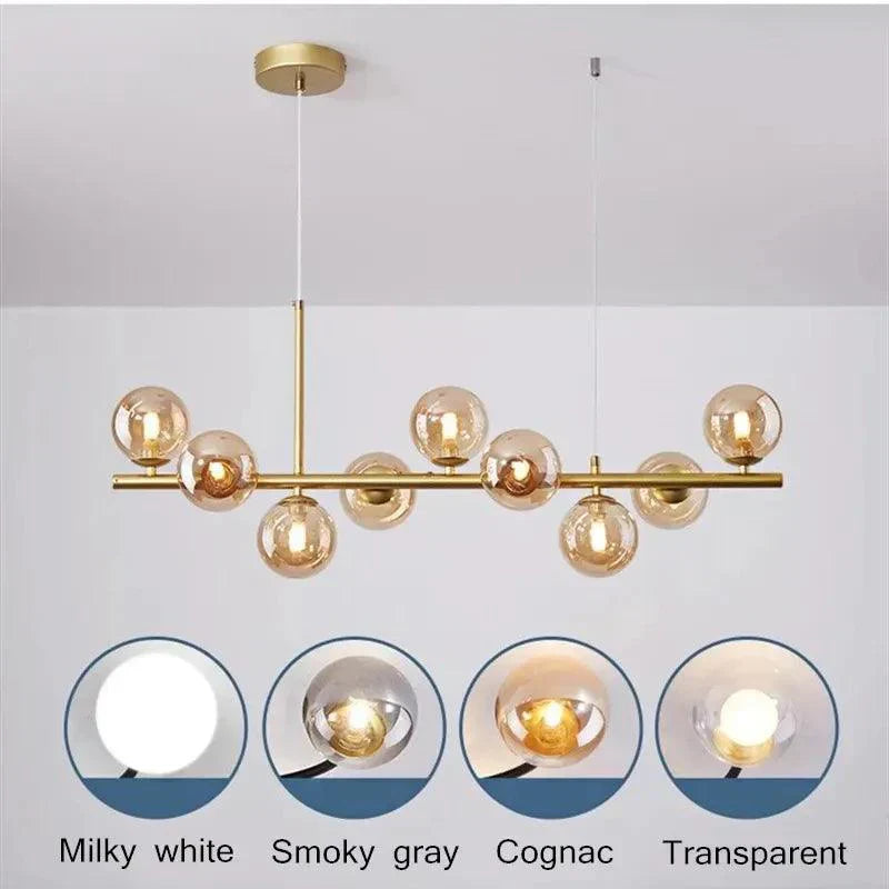 Elegant LumaSphere glaslampe. Moderne design pendellampe, perfekt som hængelampe til spisebord eller stue.