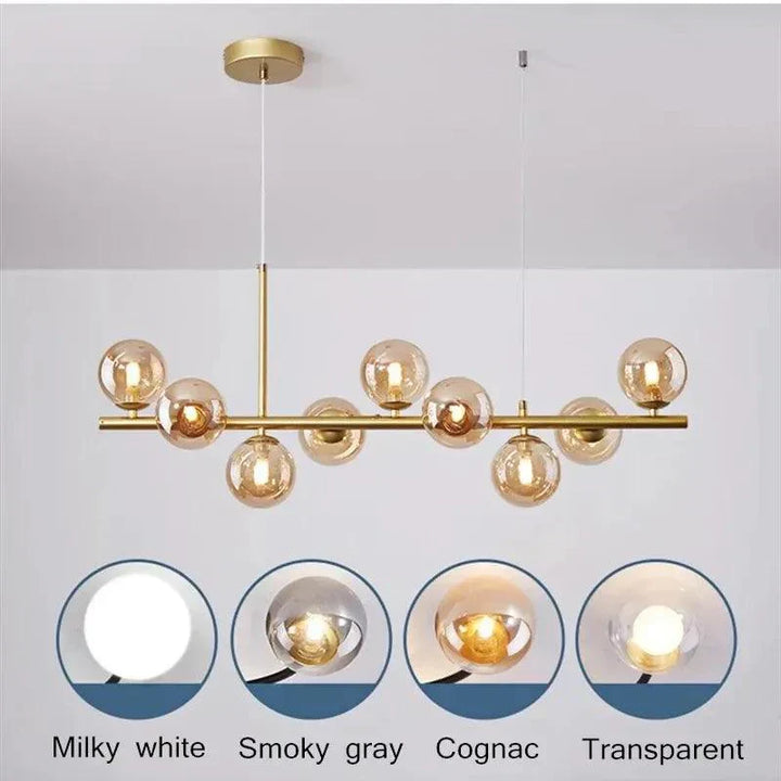 Elegant LumaSphere glaslampe. Moderne design pendellampe, perfekt som hængelampe til spisebord eller stue.